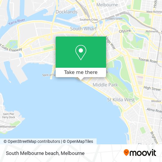 South Melbourne beach map