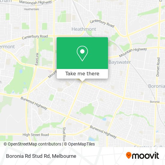 Boronia Rd Stud Rd map