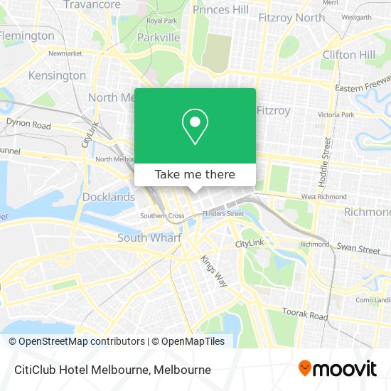 Mapa CitiClub Hotel Melbourne