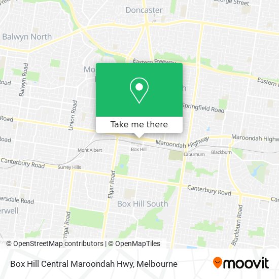 Box Hill Central Maroondah Hwy map