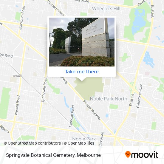 Mapa Springvale Botanical Cemetery