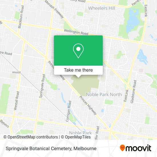 Mapa Springvale Botanical Cemetery