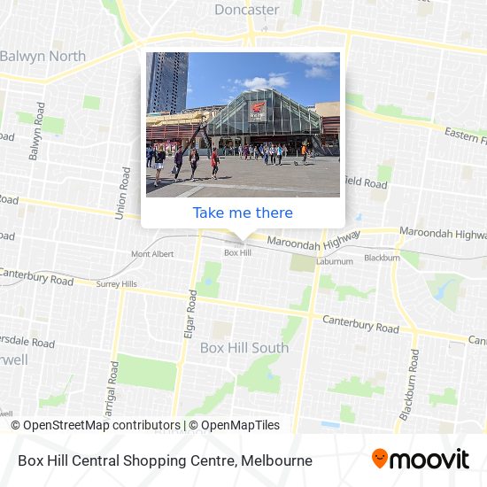 Mapa Box Hill Central Shopping Centre