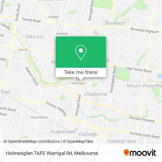 Holmesglen TAFE Warrigal Rd map