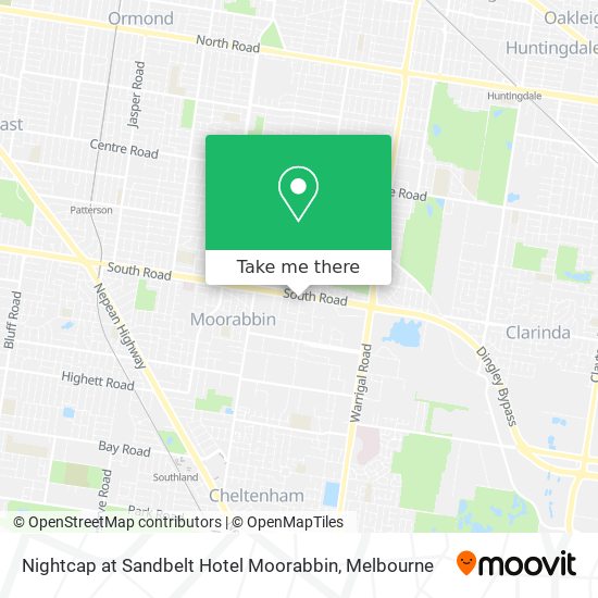 Nightcap at Sandbelt Hotel Moorabbin map