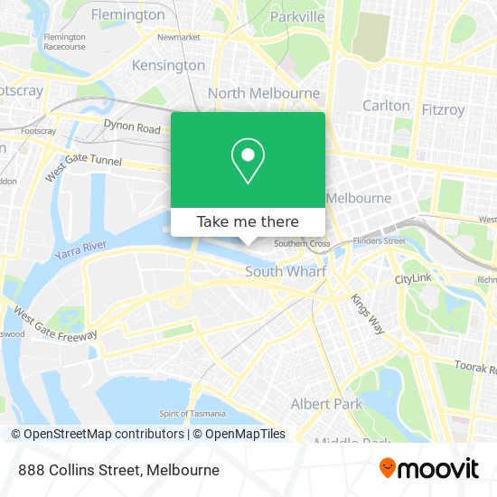 Mapa 888 Collins Street