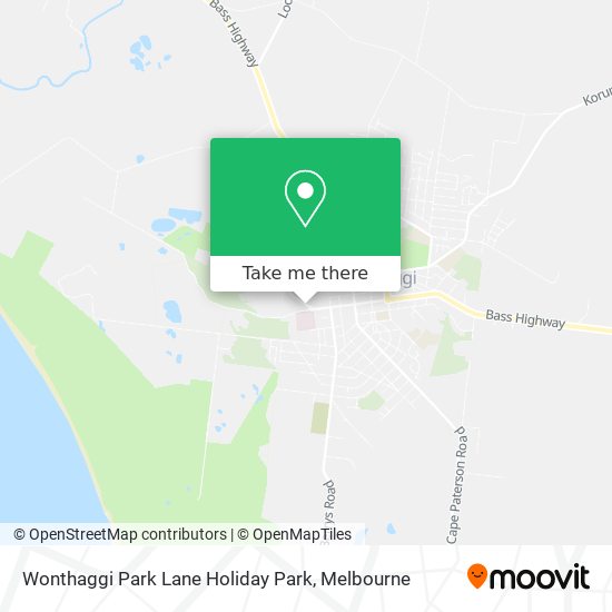 Mapa Wonthaggi Park Lane Holiday Park