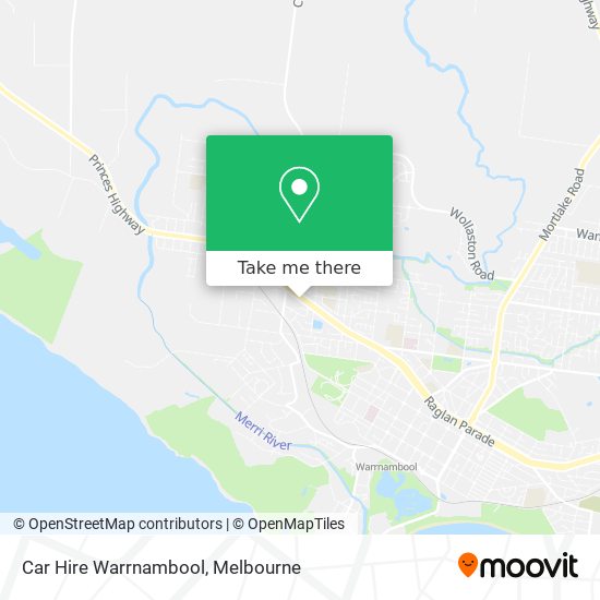 Car Hire Warrnambool map