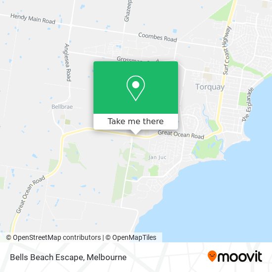 Bells Beach Escape map