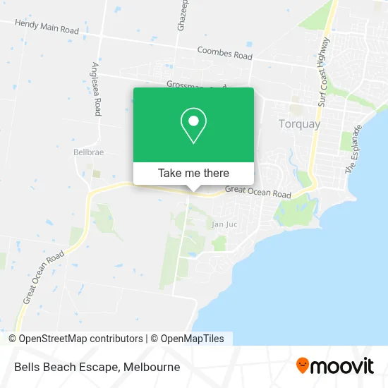Mapa Bells Beach Escape