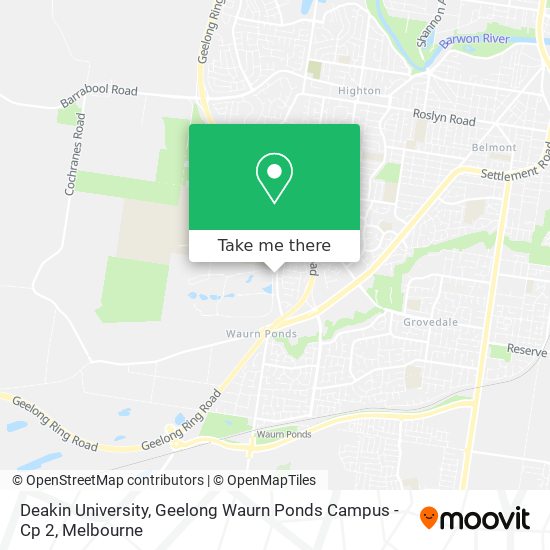 Deakin University, Geelong Waurn Ponds Campus - Cp 2 map