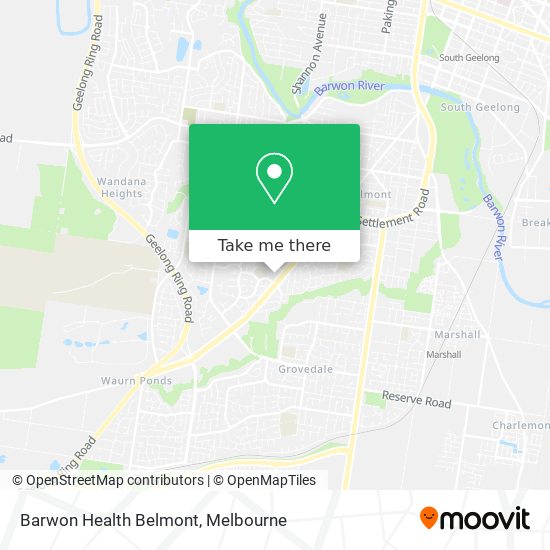 Barwon Health Belmont map