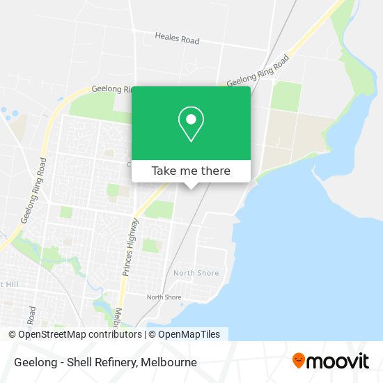 Mapa Geelong - Shell Refinery
