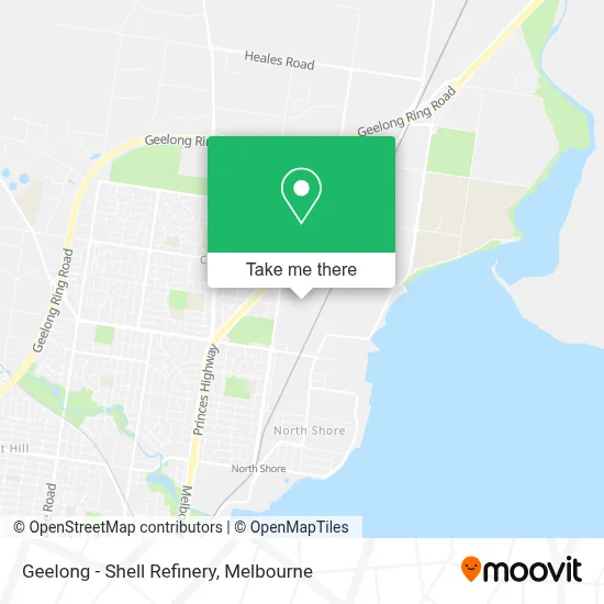 Mapa Geelong - Shell Refinery