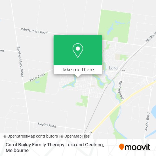 Carol Bailey Family Therapy Lara and Geelong map