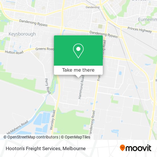 Mapa Hooton's Freight Services