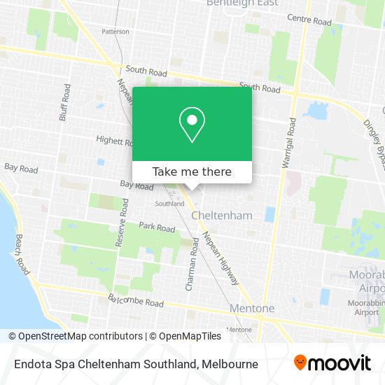 Endota Spa Cheltenham Southland map