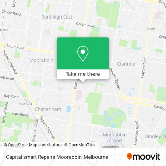 Capital smart Repairs Moorabbin map
