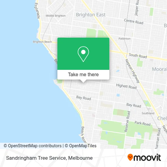 Mapa Sandringham Tree Service