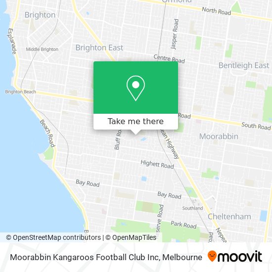 Moorabbin Kangaroos Football Club Inc map