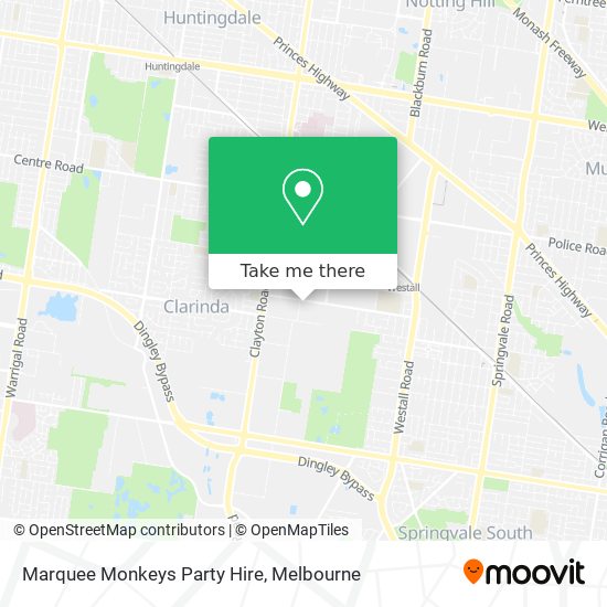 Marquee Monkeys Party Hire map