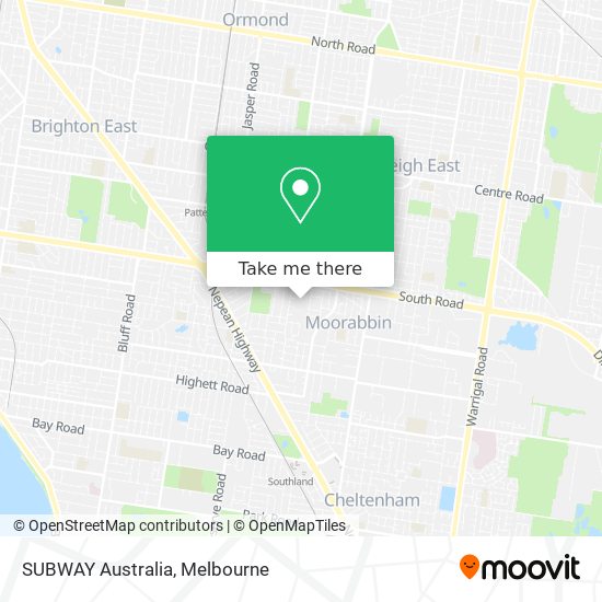 Mapa SUBWAY Australia