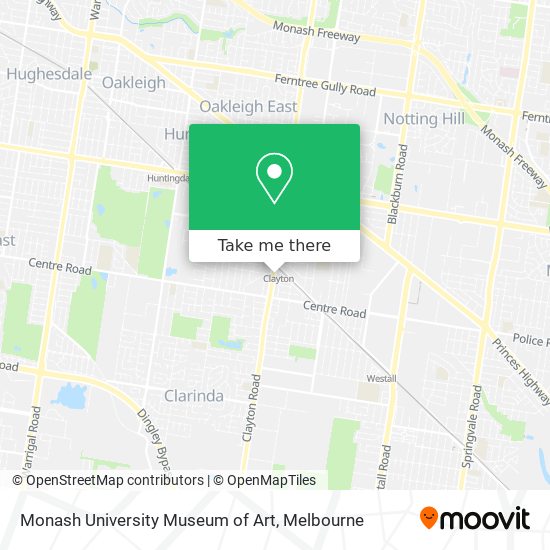 Monash University Museum of Art map