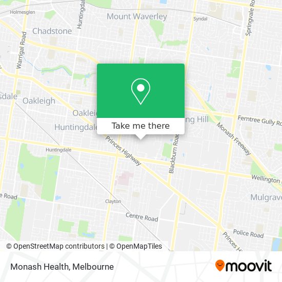 Mapa Monash Health