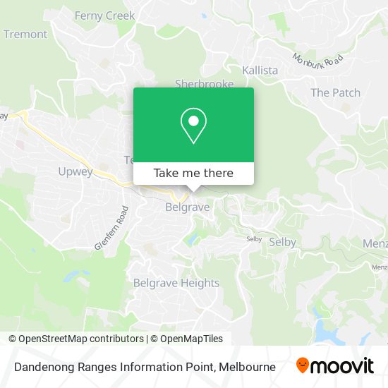Dandenong Ranges Information Point map