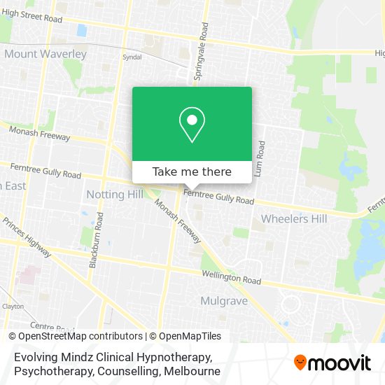 Evolving Mindz Clinical Hypnotherapy, Psychotherapy, Counselling map
