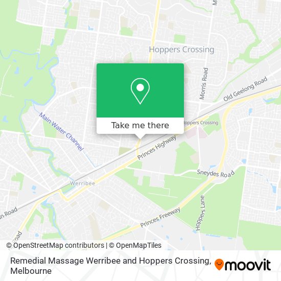 Remedial Massage Werribee and Hoppers Crossing map