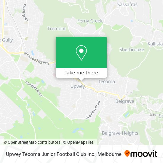 Mapa Upwey Tecoma Junior Football Club Inc.