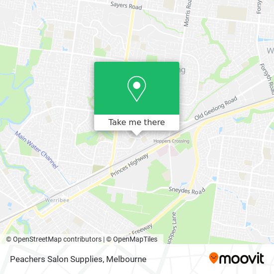 Peachers Salon Supplies map