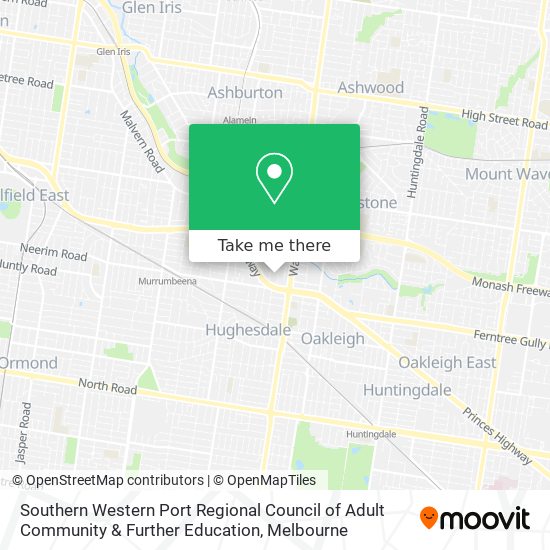 Southern Western Port Regional Council of Adult Community & Further Education map