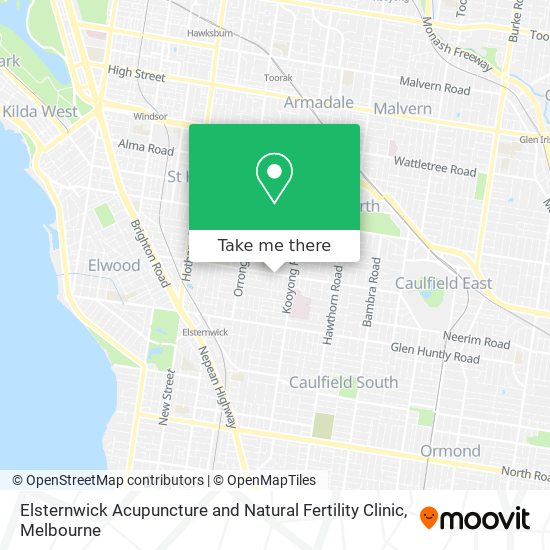 Mapa Elsternwick Acupuncture and Natural Fertility Clinic