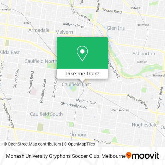 Monash University Gryphons Soccer Club map