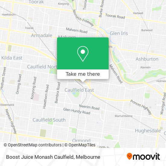 Boost Juice Monash Caulfield map