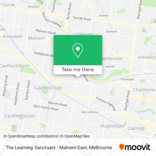 The Learning Sanctuary - Malvern East map