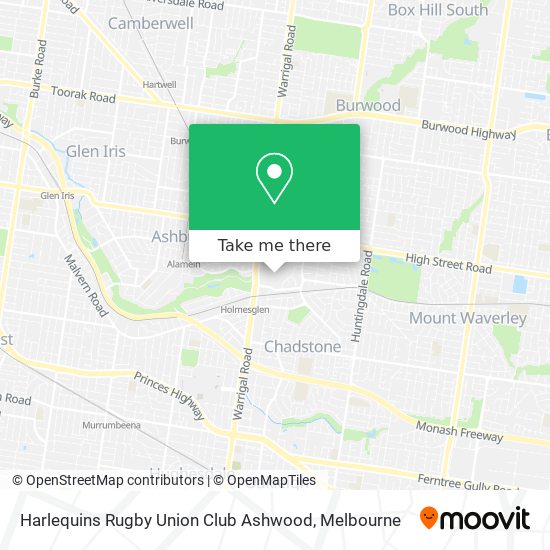 Harlequins Rugby Union Club Ashwood map