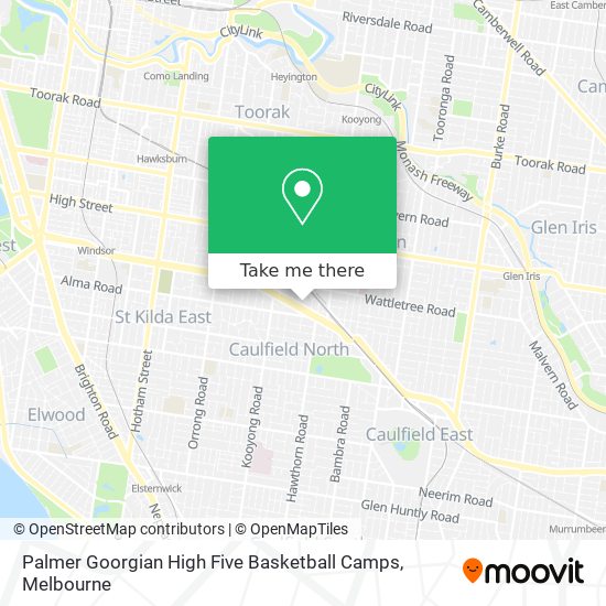 Mapa Palmer Goorgian High Five Basketball Camps