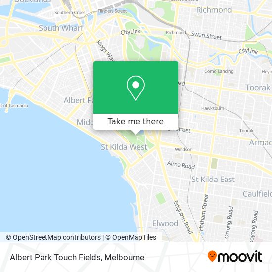 Mapa Albert Park Touch Fields