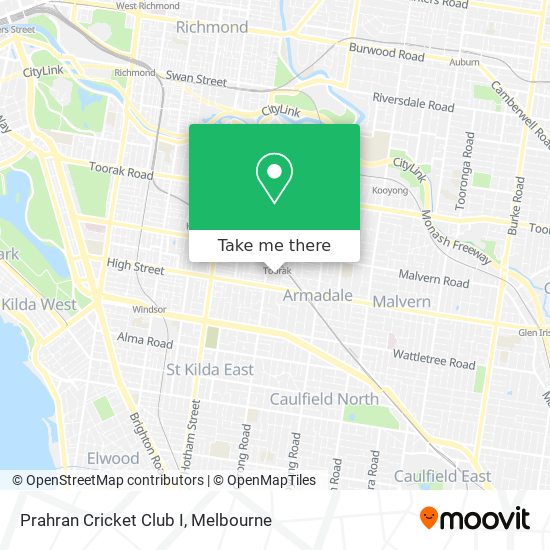 Mapa Prahran Cricket Club I