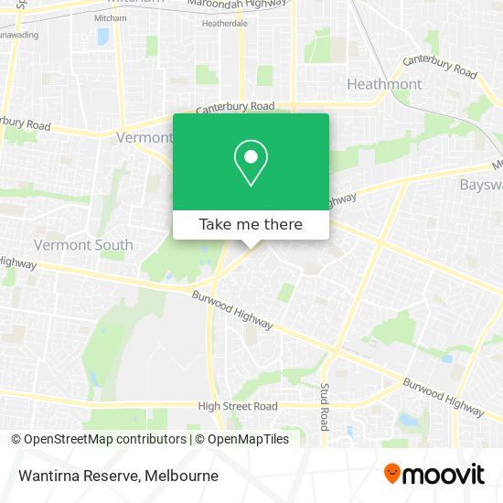 Wantirna Reserve map