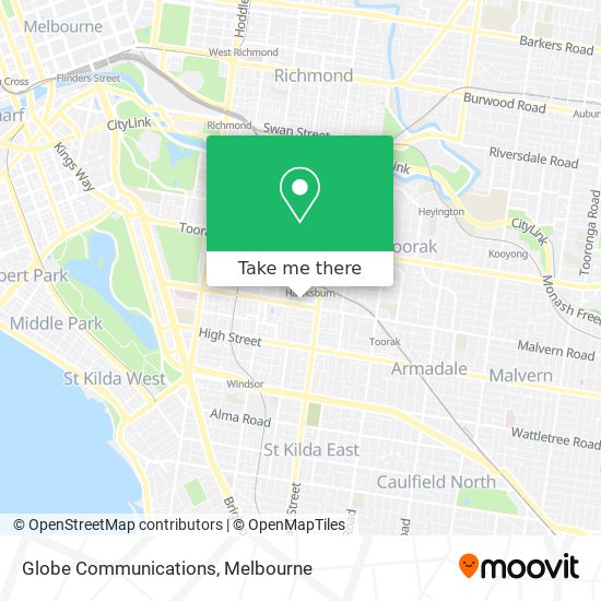 Globe Communications map