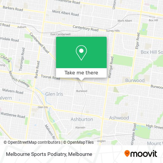 Melbourne Sports Podiatry map