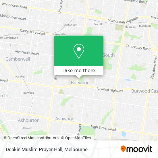 Deakin Muslim Prayer Hall map