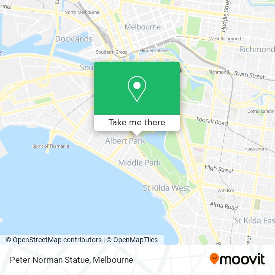 Peter Norman Statue map