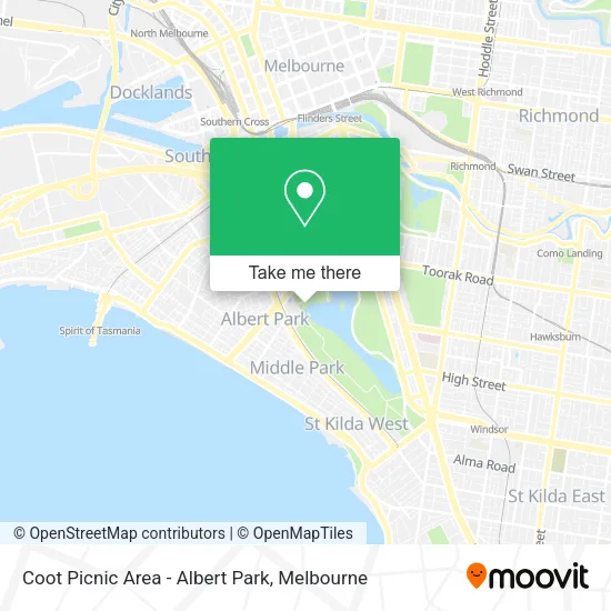 Coot Picnic Area - Albert Park map
