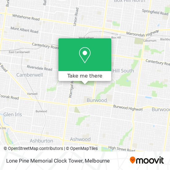 Lone Pine Memorial Clock Tower map