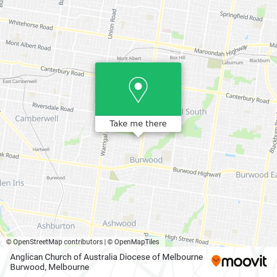 Anglican Church of Australia Diocese of Melbourne Burwood map